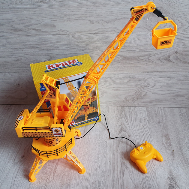 Дитяча будтехніка на радіокеруванні "Підйомний кран" 6806 рухомі деталі, поворотний механізм, фото 1