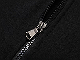 Чоловіча тепла кофта на змійці з капюшоном у батальних розмірах у чорному кольорі, фото 4