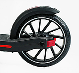 Самокат двоколісний "Skyper" колеса PU - 200 мм, передній амортизатор, ручне гальмо, чорний, фото 6