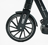 Самокат двоколісний "Skyper" колеса PU - 200 мм, передній амортизатор, ручне гальмо, чорний, фото 7