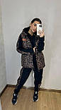 Теплий спортивний  жіночий костюм тройка: штани, худі і жилетка на силіконі, фото 3