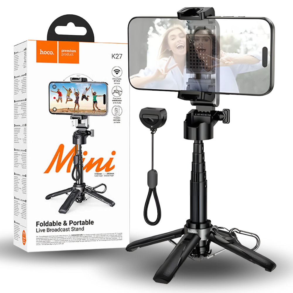 Селфі палка трипод монопод для смартфона з Bluetooth пультом міні штатив для телефону Hoco, фото 1