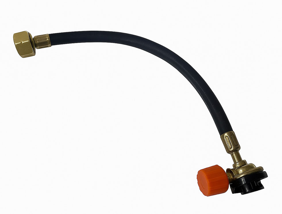 Перехідник для заправки цангових балончиків від побутового балона | Шланг з обвальцюванням, фото 1