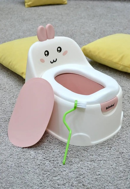 Дитячий горщик BM-18909 Bimbo, знімний контейнер, з накладкою та щіточкою, Рожевий, фото 1