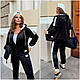 Жіночий велюровий спортивний костюм з кофтою на блискавці батал: 50-52, 54-56, 58-60, 62-64 графіт, чорний, шоколад - фото 6 - id-p2770157279
