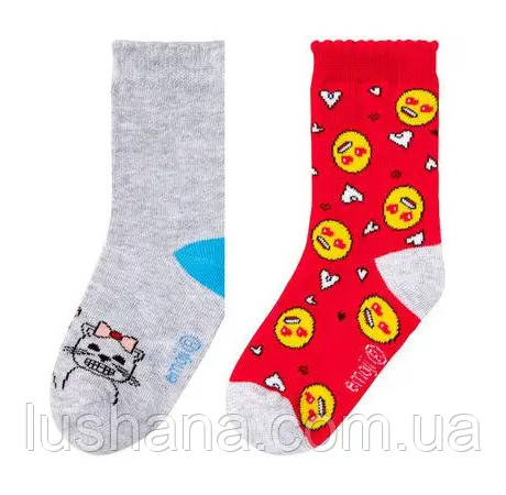 Дитячі шкарпетки emoji на дівчинку (набір 2 пари), р.27-30, фото 1