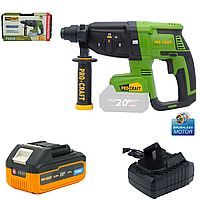 Перфоратор Procraft PHA40 — 20 В, 2.6 Дж, SDS+, безщітковий + АКБ, ЗП, кейс