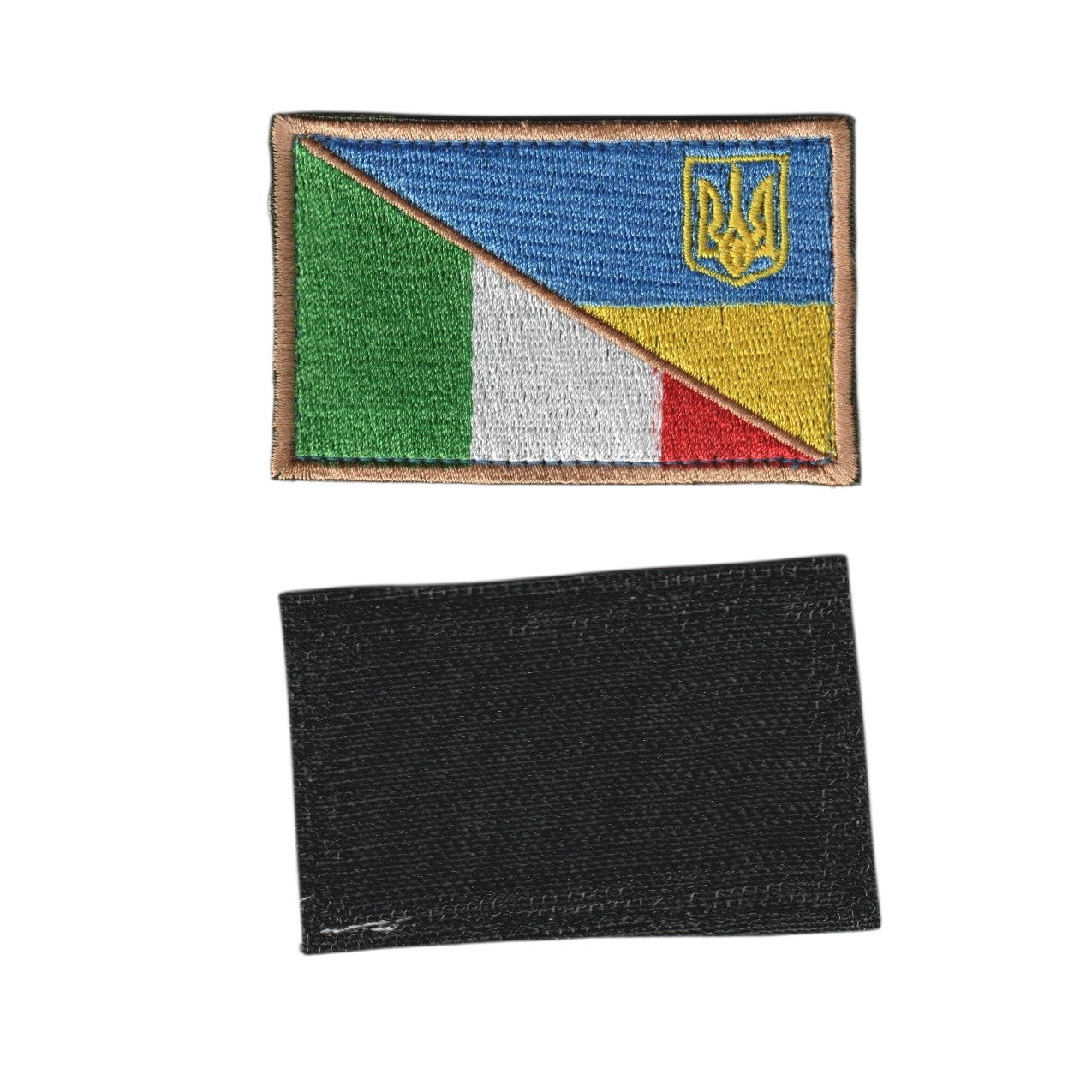Шеврон військовий / армійський,флаг Італія Україна, на липучці, ЗСУ. 5 см * 8см, фото 1