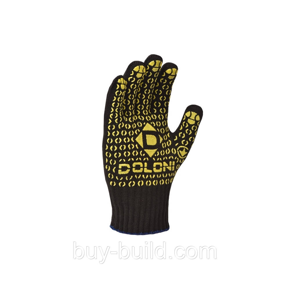 Рукавички DOLONI (667) чорні з синьою крапкою (10/300), фото 1