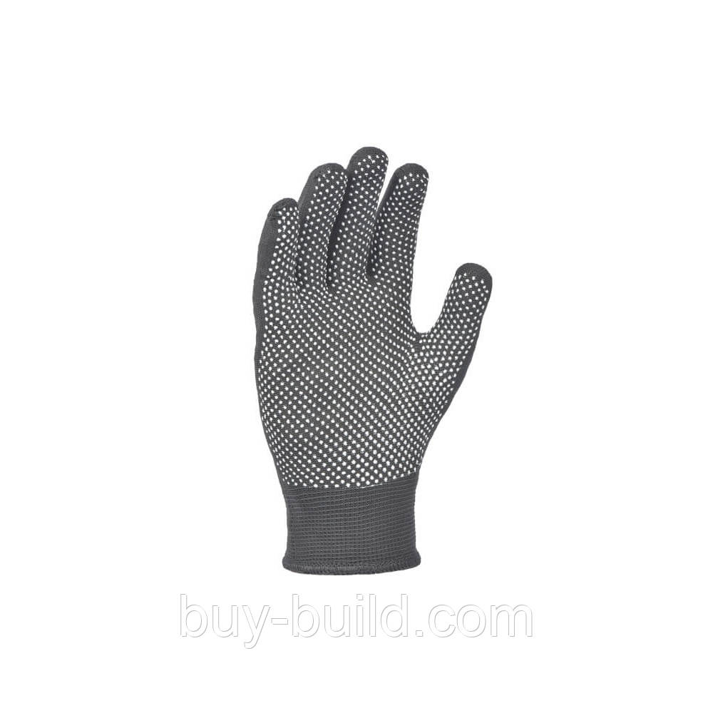 Рукавички DOLONI (4413) трикотаж сірі з мікроточкою пвх 10р, фото 1