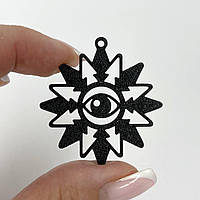 Підвіски пластик Finding Кулон Вісь гармонії Чорний 42.5 мм х 40 мм х 1.7 мм