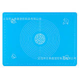 Килимок силіконовий для тіста 40х50 з розміткою блакитний, фото 3