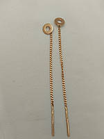 Золоті сережки на ланцюжку