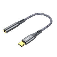 Перехідник USB-C – 3.5 мм F ColorWay, 0.14 м, сірий (CW-AD-CJ)