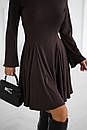 Жіноча коротка шоколадна сукня в рубчик, фото 7