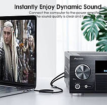 Аудіо кабель Essager Hi-Fi AUX 3.5mm-2 RCA 3 метра, фото 4