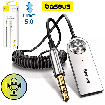 Bluetooth адаптер aux в машину блютуз для телефону аукс ресивер автомобільний для магнітоли aux/usb Baseus