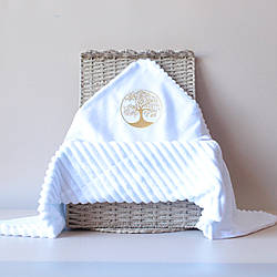 Крижма BOKA Дерево Життя мінкі-плед 80x90 см біла