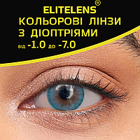 Сині-блакитні Лінзи з діоптріями Айс Блу | Контактні лінзи для поганого зору | Натуральні-Природні | Оптичні лінзи