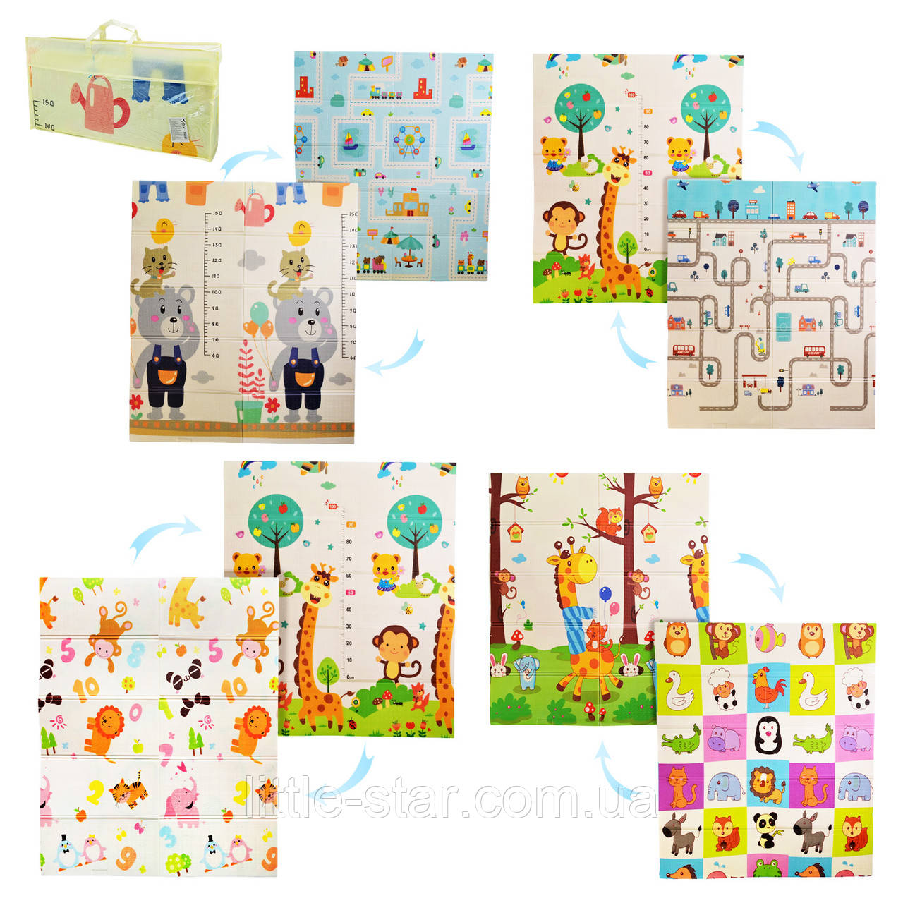 Дитячий розвиваючий термоковрик 1500*1800 мм для повзання, двосторонній, Преміум якість