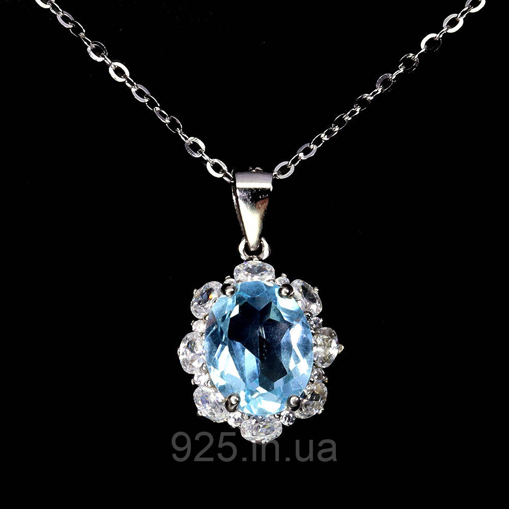 Підвіска. Натуральний топаз. Срібло 925., фото 1