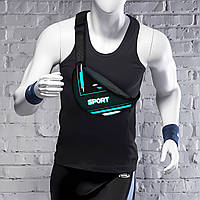 Сумка-бананка чоловіча/жіноча Sport 32×16 см з розширювачем поясна сумка або сумка через плече (02876)