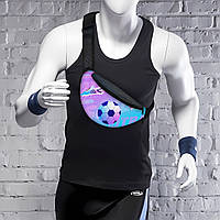 Сумка-бананка чоловіча/жіноча Футбол Sport 32×16 см з розширювачем поясна сумка або сумка через плече (02908)