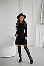 Жіноча коротка чорна сукня в рубчик, фото 5