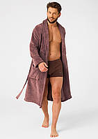 Мужской флисовый халат Key MGL 255 B25 коричневый