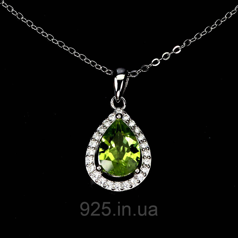 Підвіска. Натуральний перидот. Срібло 925., фото 1