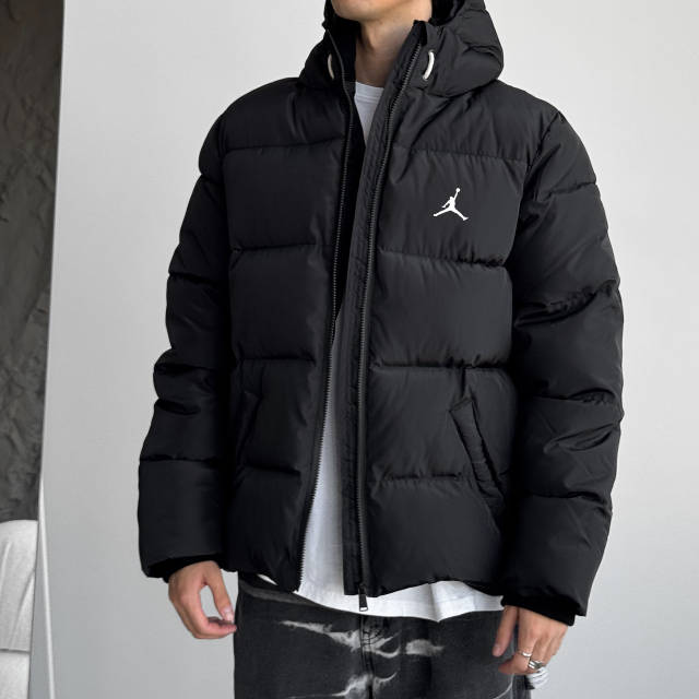 ヒュウガ Чоловіча куртка зимова Jordan до -25°C чорна пуховик з капюшоном