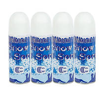 Штучний сніг у балончиках Набір 4 штуки рідкий сніг у балончику не зникає після нанесення білий