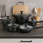 Набір кухонного посуду 12 предметів з литого  алюмінію Edenberg EB-5652