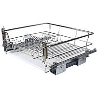 Сушка для посуду фасад 600мм висувна Muller з дотягувачем (1 полиця, 1 піддон)
