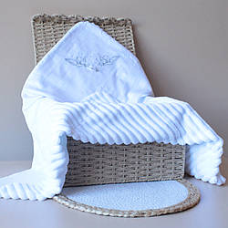 Крижма-плед для хрещення Мінкі без кутика BOKA 80x90 см біла