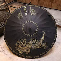 Парасоля-тростина Катана на 24 спиці з ЧОРНОЮ ручкою! Зонт меч самурая Антишторм ативітер парасолька-тростина полуавтомат + чохол