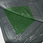 Сірий поліетиленовий тент 12×18 м "Grey" 100 г/м² — укривний тент від дощу і снігу, фото 4