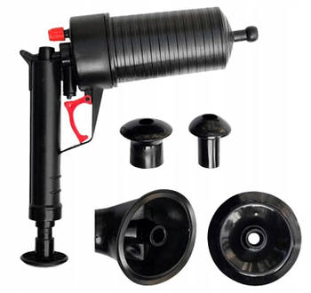 Вантуз-пістолет Bigstren 11739 — пневматичний очищувач труб з 4 насадками