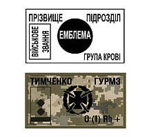 Нагрудний знак «санітарний ідентифікатор» на бронежилет