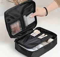 Черная Нейлоновая Косметичка для Путешествий с Несколькими Отделениями - Портативный Органайзер для Косметики
