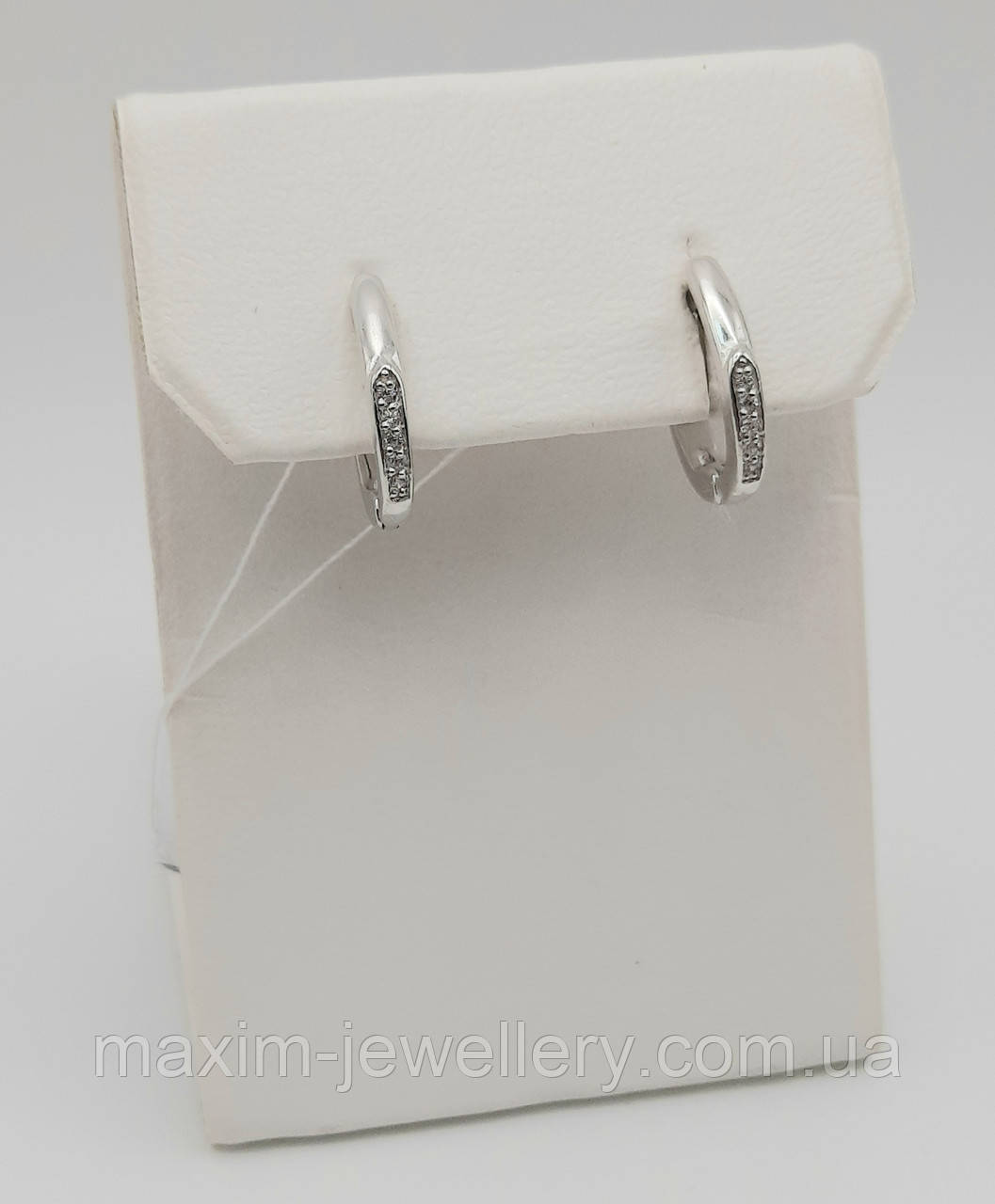 Сережки зі срібла з куб.цирконієм, фото 1
