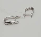 Сережки зі срібла з куб.цирконієм, фото 2