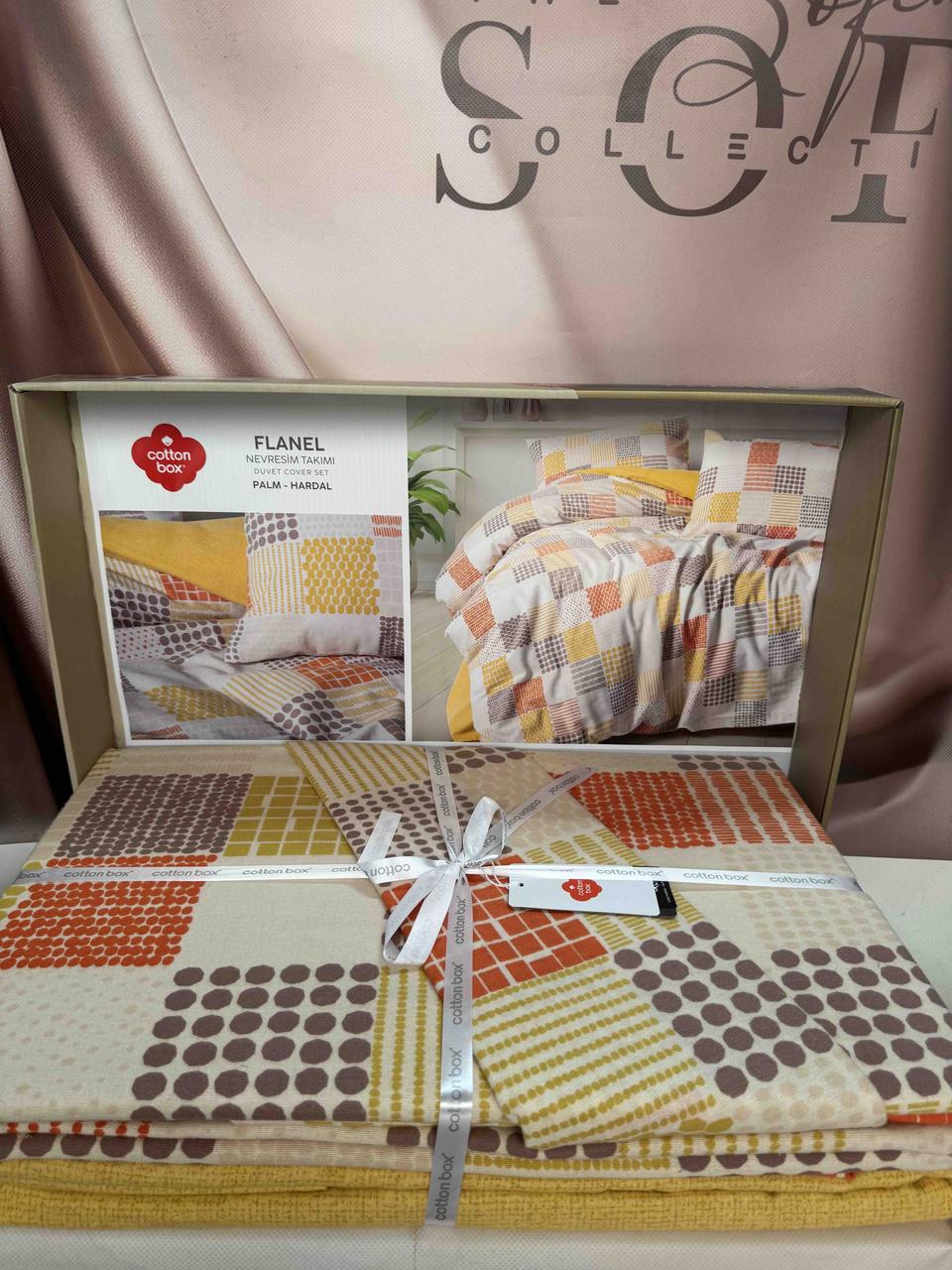 Постільна білизна фланелева байкова Cotton Box євро розмір Palm Hardal, фото 1