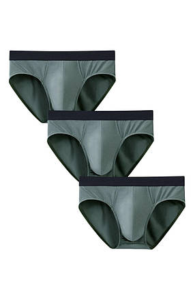 Труси бріфи чоловічі 3 шт. Nero Apmi зелений