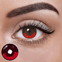 Червоні Кольорові Контактні Лінзи Тандзиро Камадо | Лінзи для краси | Крейзи/Косплей/Хэллоуин| Для светлых - черных глаз