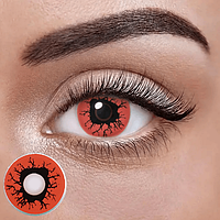 Червоні Кольорові Контактні Лінзи Дарк Блуд | Лінзи для краси | Крейзи/Косплей/Хэллоуин| Для светлых - черных глаз