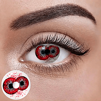 Червоні Кольорові Контактні Лінзи Оракл Ред | Лінзи для краси | Крейзи/Косплей/Хэллоуин| Для светлых - черных глаз