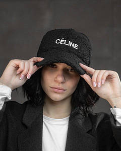 Зимова бейсболка тедді Celine black ВТ7999