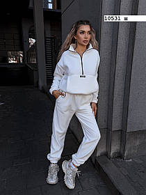 Жіночий трендовий флісовий теплий костюм 10531 ш
