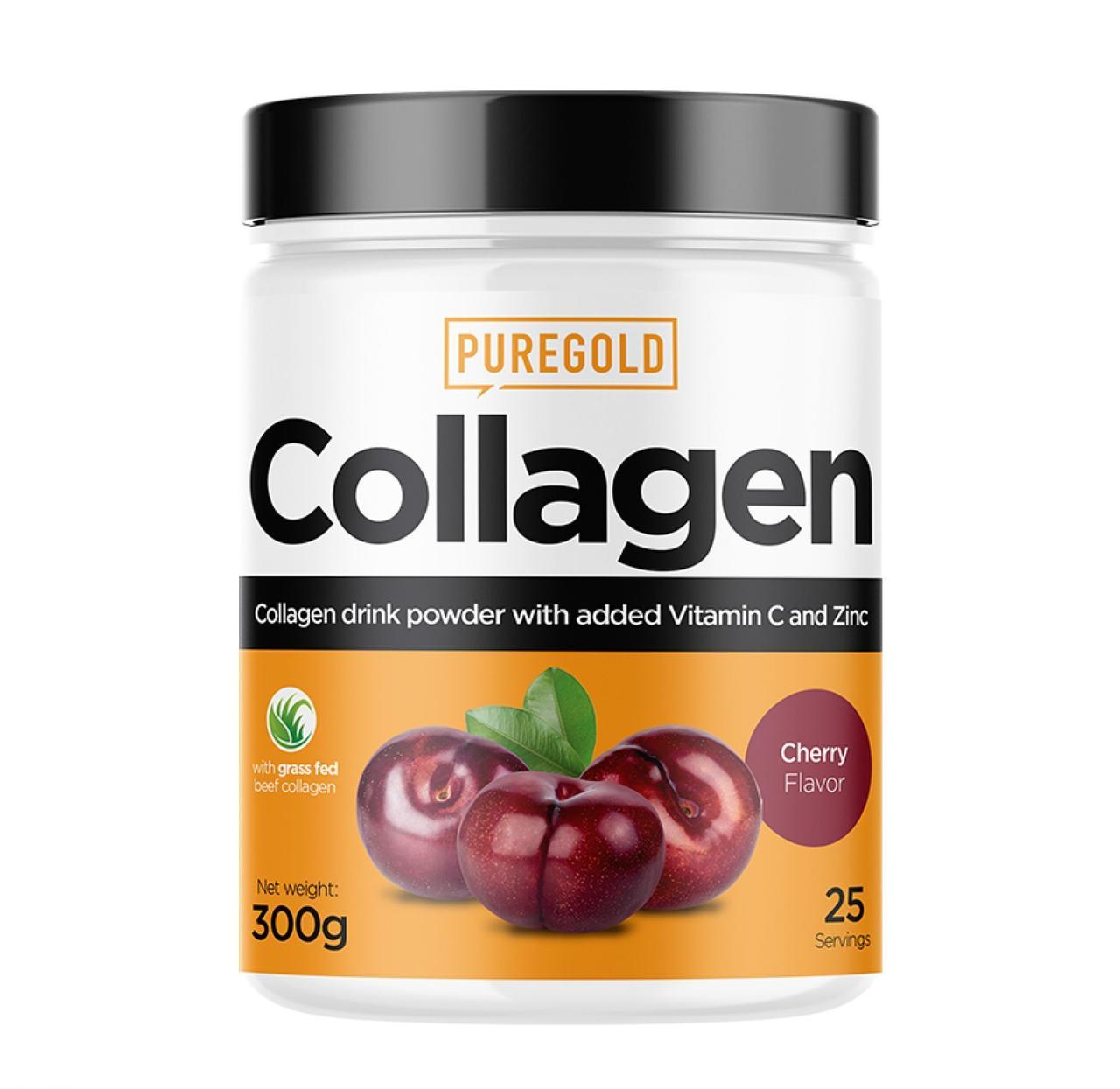 Колаген з вітаміном С та цинком Pure Gold Collagen Cherry, 300 г, фото 1